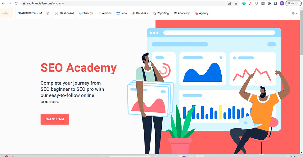 Hike SEO course homepage 